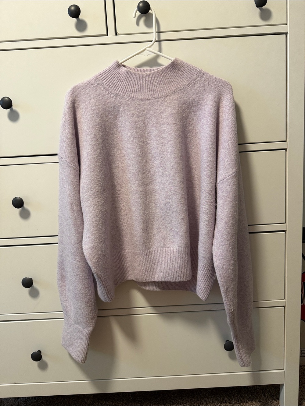 & Other Stories Pale Lilac Mock Neck Sweater